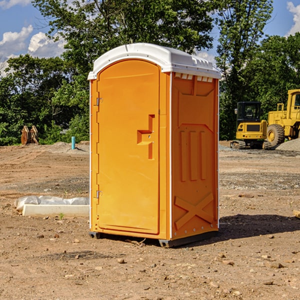 how often are the portable restrooms cleaned and serviced during a rental period in Buchanan